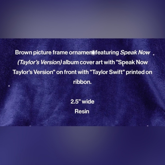 💜 New Speak Now Taylor Swift Christmas Ornament Photo Frame - Picture 4 of 6